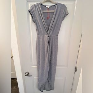 Black and white striped Hi-Lo midi dress- Size Small